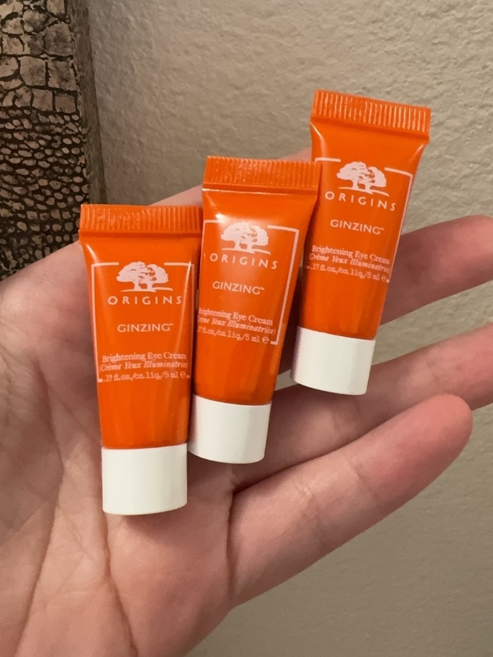 3pcs ORIGINS GINZING BRIGHTENING EYE CREAM 0.17oz / 5ml NEW*3